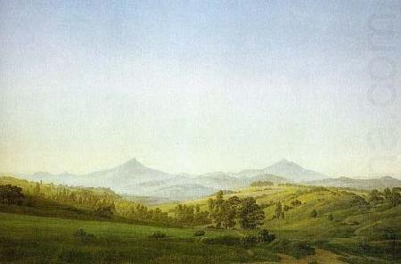 Caspar David Friedrich Bohemian Landscape with the Milesovka china oil painting image
